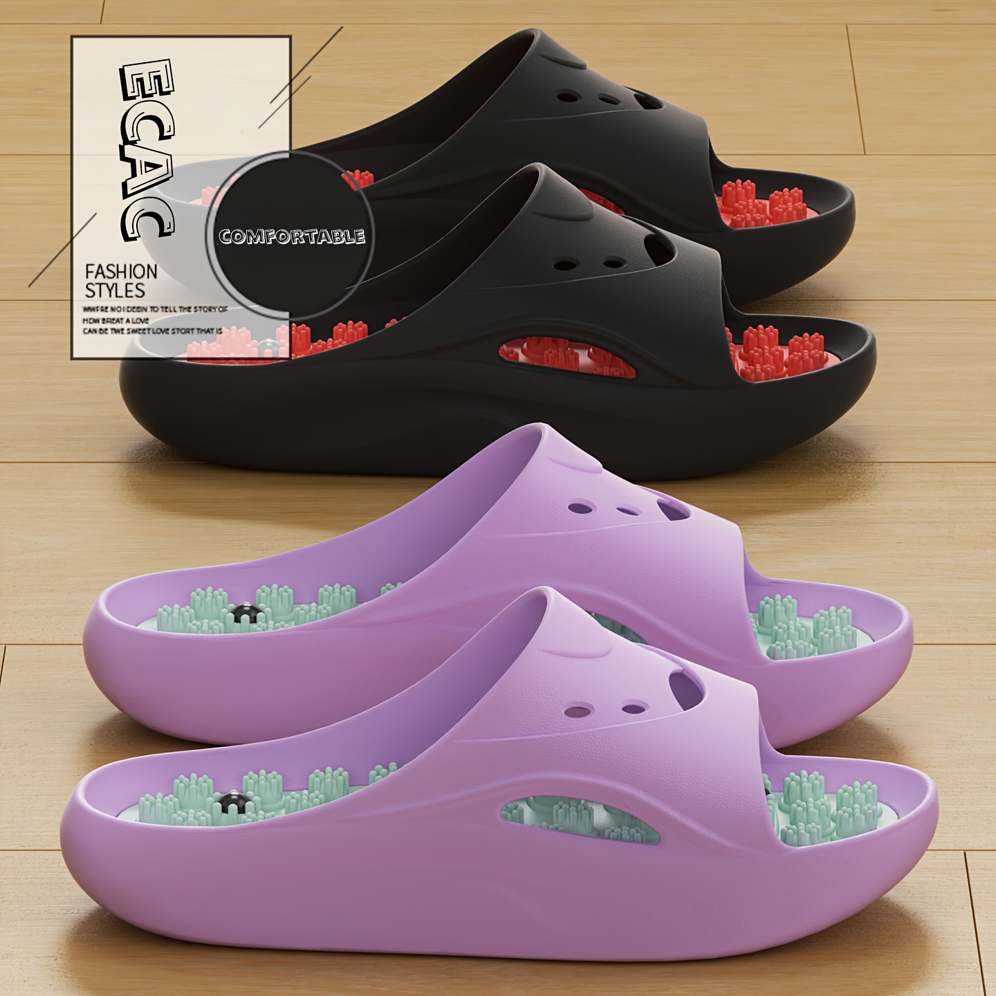 Women Men EVA Massage Slippers - Water Shoes ulasan dan harga